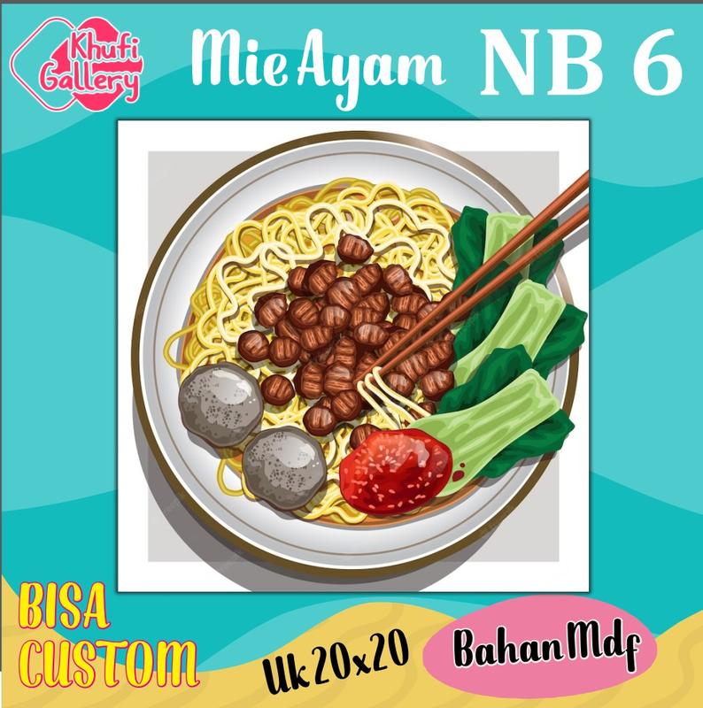 Khufi Gallery Hiasan Dinding Makanan Indonesia Mie Ayam 5