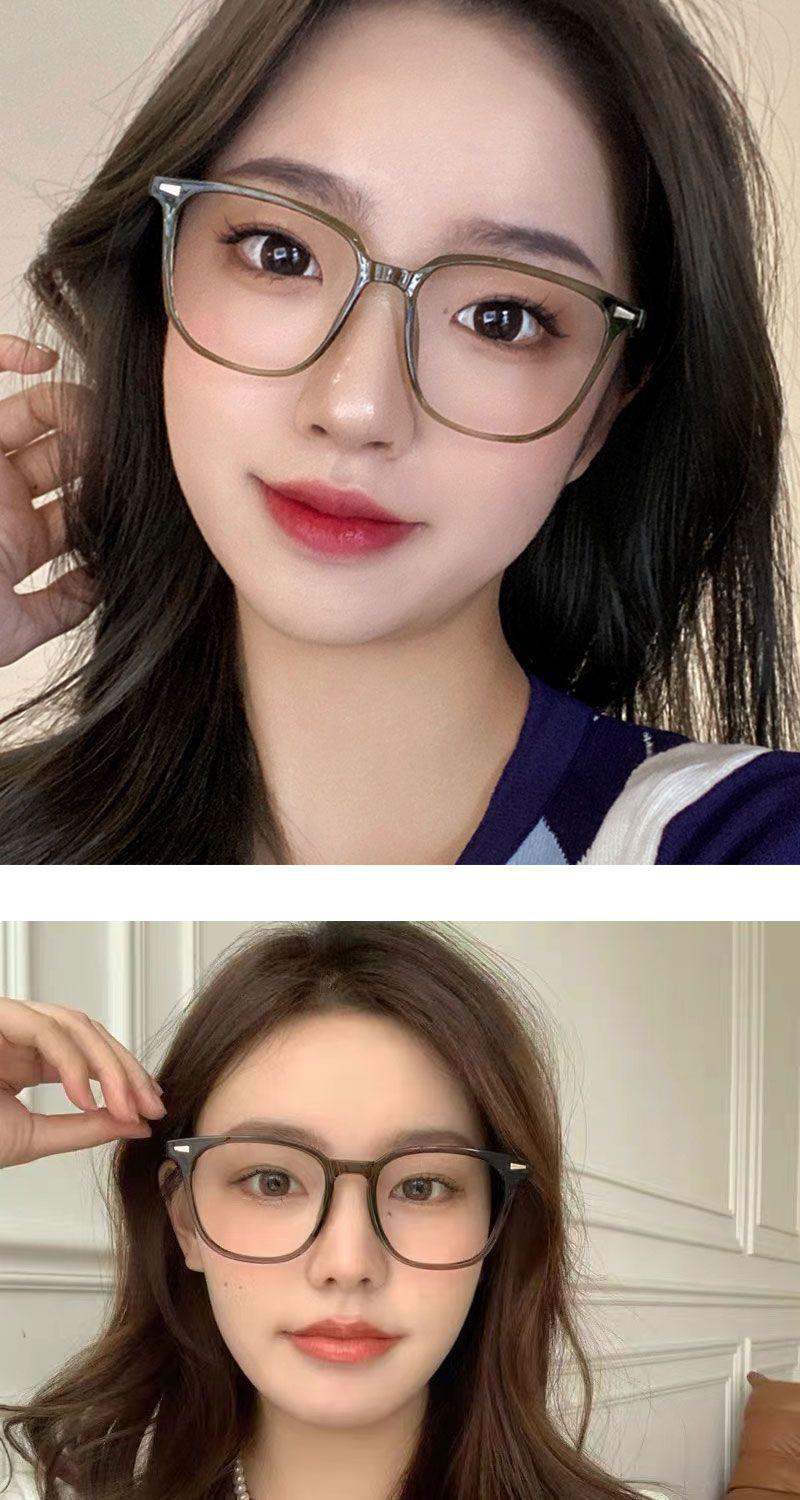 Product Introduction of New Trendy Prescription Glasses Square Frame Ultra-light Non-prescription Glasses TikTok Hot Style Glasses Frame Anti-blue Light Compatible with Prescription PC Material 6
