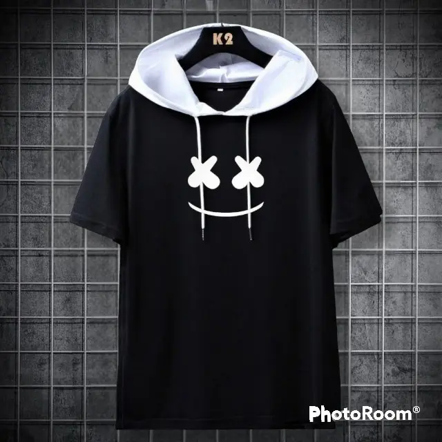 kaos hoodie lengan pendek terbaru sablon DTF Distro Nyaman