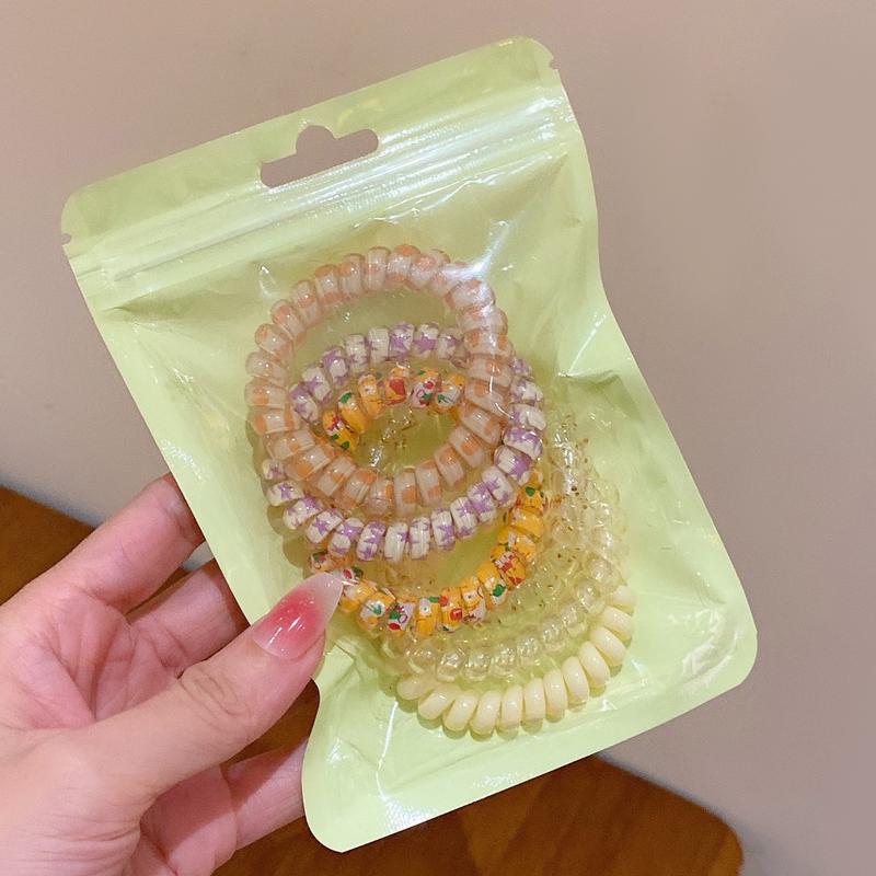 Set 6/9 Dây Buộc Tóc Đuôi Ngựa Lò Xo Nhiều Màu Sắc 5