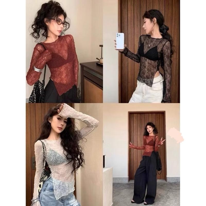 [A42] Áo lưới kèm áo bra có mút nữ kiểu chất vải thun gân len 4 chiều FreeSize feedback - Bảo An Shop