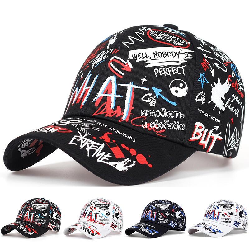 Mũ Bóng Chày, Unisex, WHAT In Chữ Graffiti, Chống Nắng Có Thể Điều Chỉnh Ngoài Trời, Bộ Đồ Mũ Thường Ngày Thích Hợp Cho Nam Và Nữ, Tất Cả Các Mùa, Lý Tưởng Cho Du Lịch Và Bữa Tiệc Bờ Biển, 1 Mũ 0