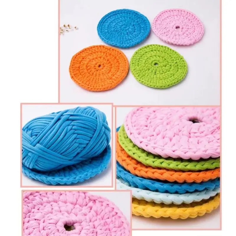100g Premium Polyester T-shirt Fabric Yarn, 1 Piece Crochet & Knitting Yarn, Ideal for DIY Projects, T-shirts, Slippers & Baskets, Chunky Yarn, Variegated Yarn 8