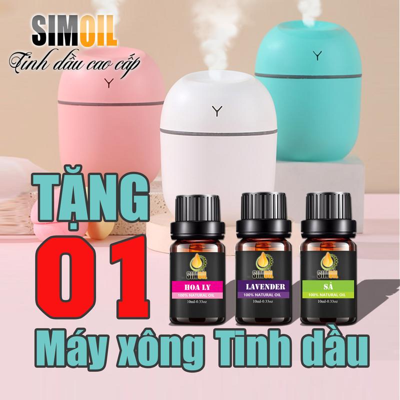 Combo 3 lọ tinh dầu xông phòng SIMOIL - Tặng kèm 01 máy xông tinh dầu | Máy Khuếch Tán , Máy Tạo Độ Ẩm, Máy Phun Tinh Dầu, Máy Phun Sương