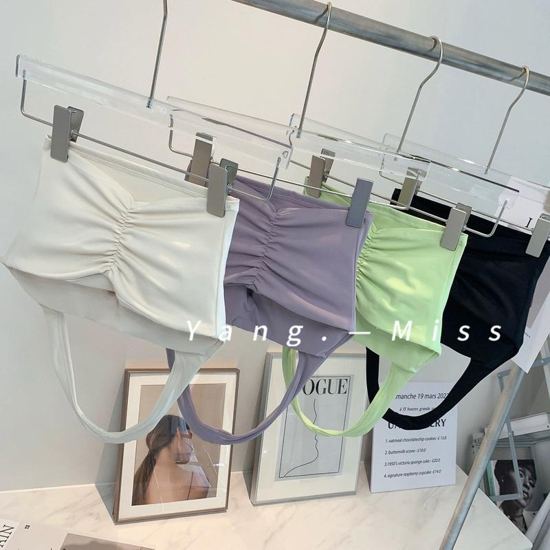 6 màu Áo bra dáng yếm 25% Spandex 3 lớp QCCC cổ yếm nhún sau có lót mút trong tập GYM Yoga Pilates