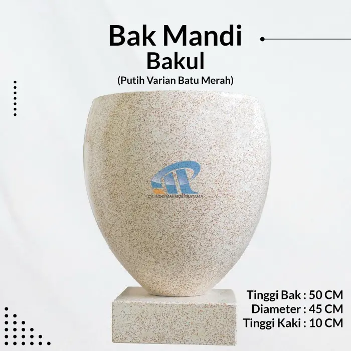 Bak mandi teraso Tipe Bakul T60x45 CM Varian Batu Merah