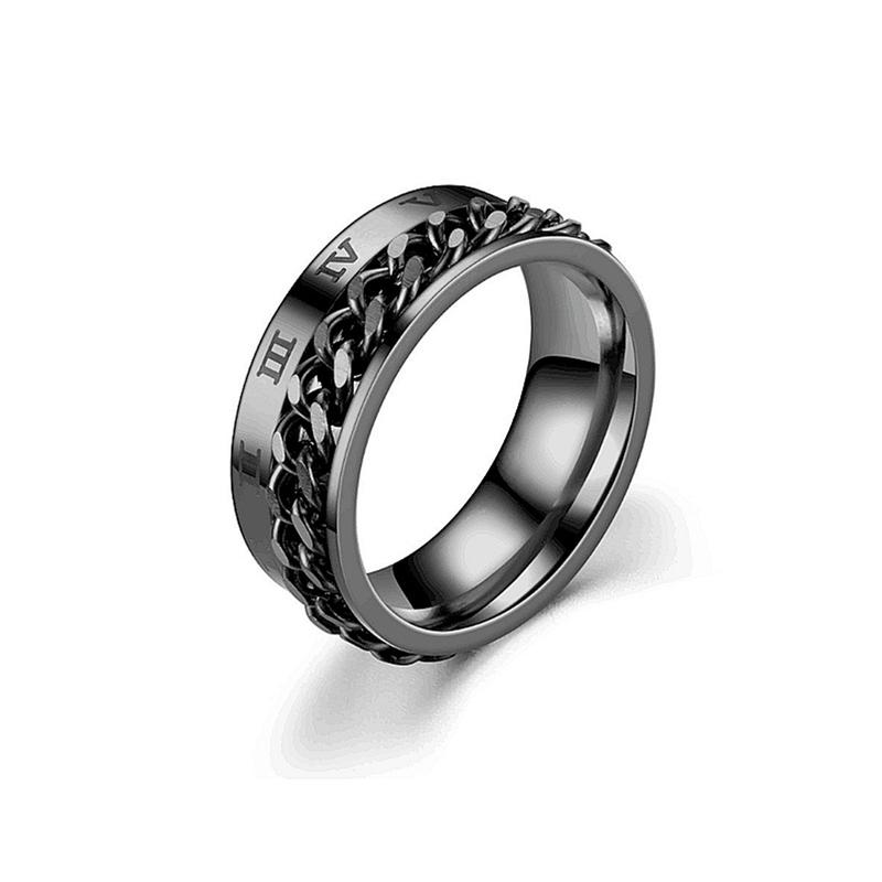 Nhẫn Xoay Bằng Thép Titan Không Gỉ Cho Nam Và Nữ, Nhẫn Thần Tài Lo Lắng, Con Quay Liên Kết Chuỗi Xoay, Nhẫn Ngón Tay, Quà Tặng Punk Rock # 439985 5