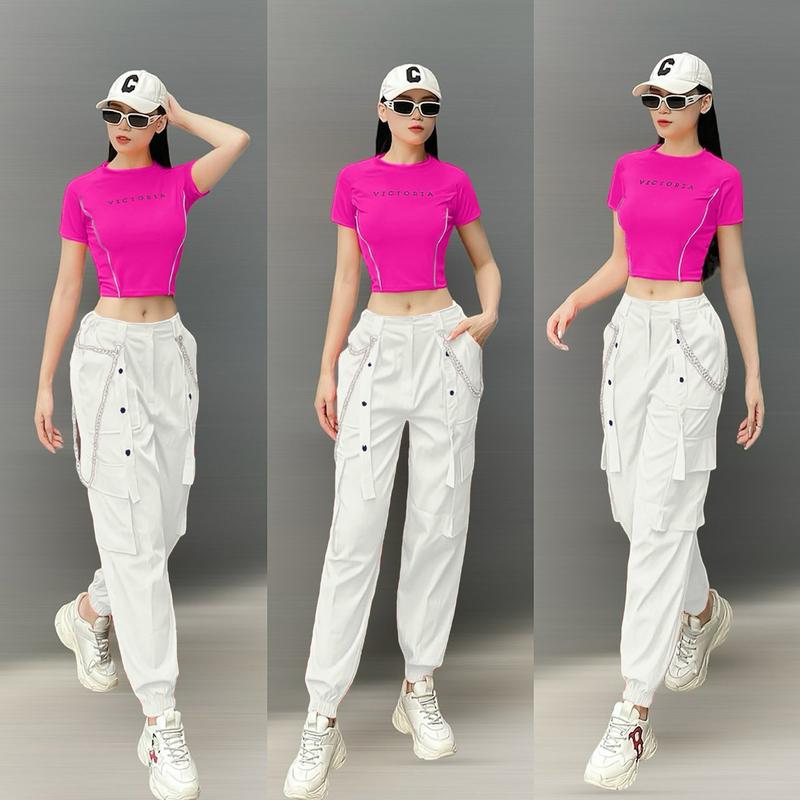 Product Introduction of Quần jogger thể thao nữ túi hộp dây xích cách điệu chất kaki tập zumba, aerobic, gym, dân vũ Sport Tập Thể Dục Thể Dục Tập Gym 36