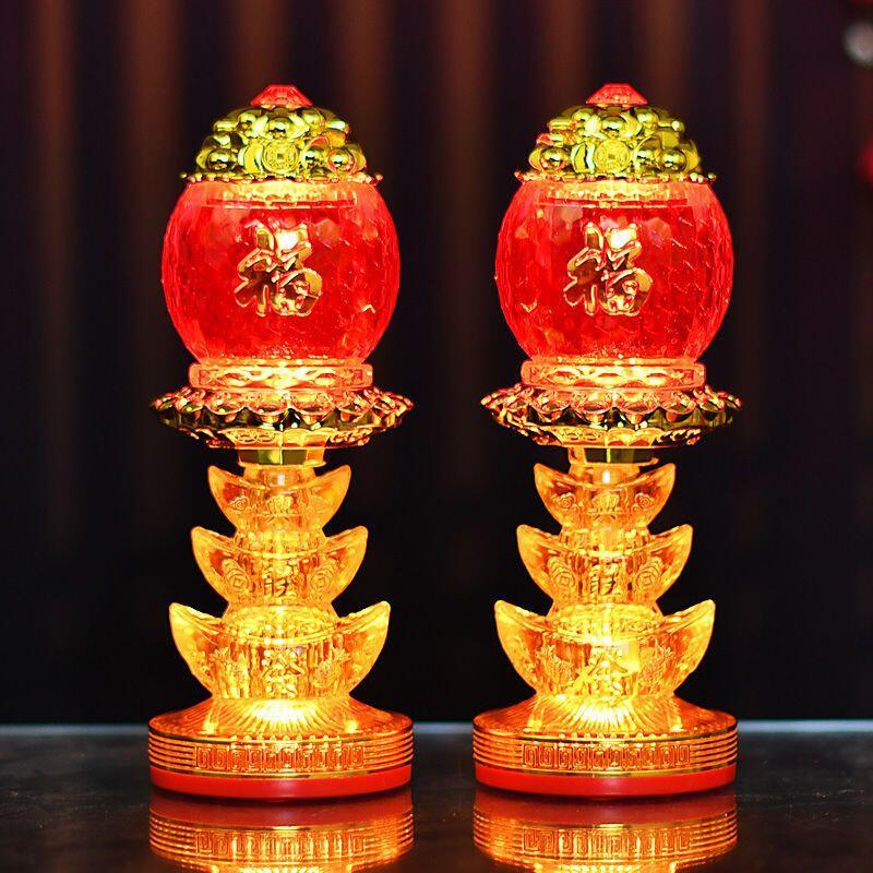 Product Introduction of Lampu Dewan Buddha, Kegunaan Rumah, Lampu Jubao Wangcai, Lampu Dewa Kekayaan LED, Lampu Buddha, Lampu Meja Buddha,  Sesuai untuk Lampu Ilahi kuthu vilakku  set Lighting Pejabat Green agal  vilakku patung  lilin krisdayanti Islamic LED Night Home 8