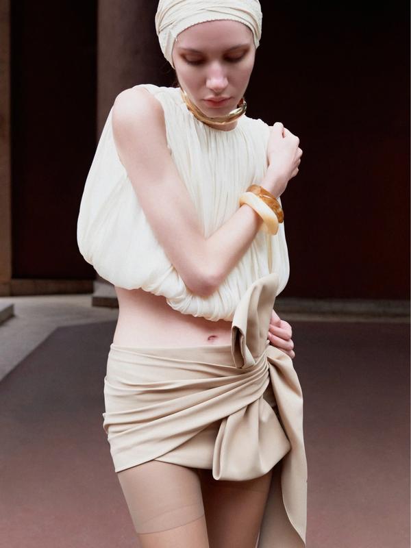  ONONMADE Chân Váy Phối Nơ Tà Dài Rivulet Skirt. 