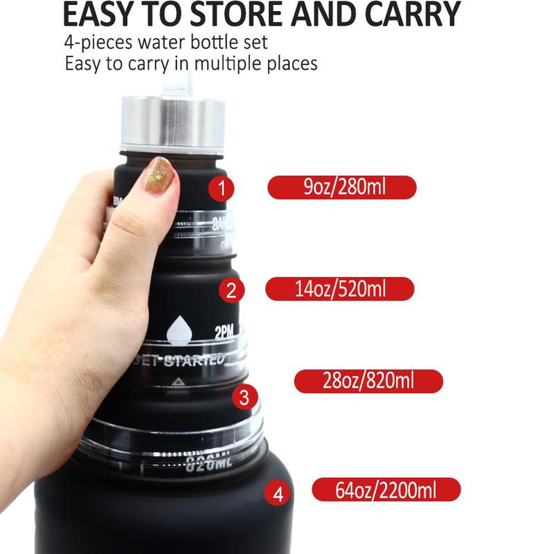 Spring Portable Sports Water Bottle, Large Capacity Sports Drinking Cup with Time Marker, Dinkware for Outdoor Sports Exercise School Camping, Reusable Washable Drinkware, Gift Ideas 3