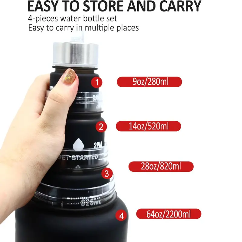 Spring Portable Sports Water Bottle, Large Capacity Sports Drinking Cup with Time Marker, Dinkware for Outdoor Sports Exercise School Camping, Reusable Washable Drinkware, Gift Ideas 3