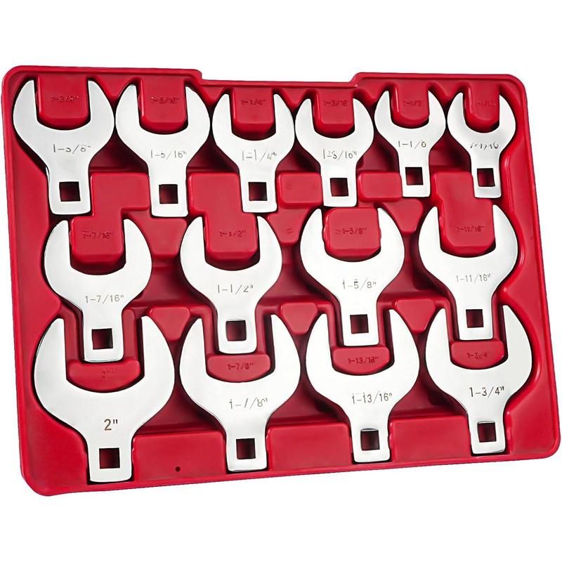 1/2 in. Drive 1-1/16 - 2 in. Crowfoot Wrench Set (14-Piece) 1/2 in. Drive 1-1/16 - 2 in. Crowfoot Wrench Set (14-Piece)