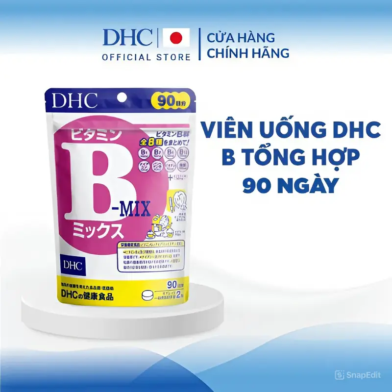 [GIẢM 50% - DATE 31/12/2025] TPBVSK DHC Vitamin B mix dạng viên uống hỗ trợ bổ sung Vitamin B tổng hợp - gói 90 Ngày 0