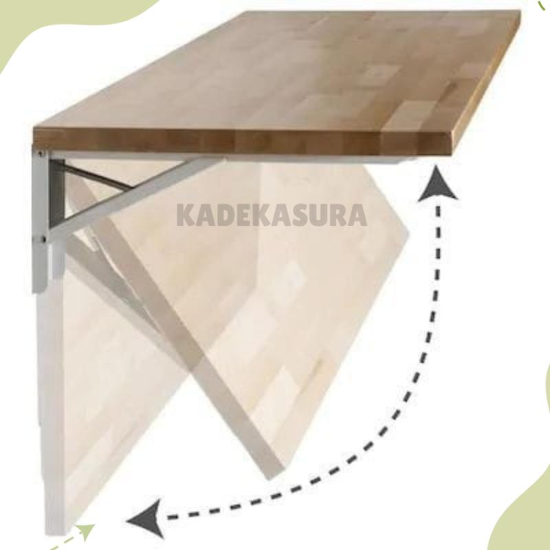 Meja Portable Multifungsi Pengehemat Ruangan Minimalis Bisa Dilipat Variasi Ukuran Dan Warna  Furniture Kayu 3