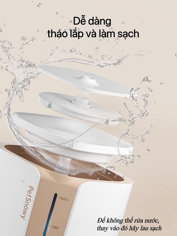 [Petsnowy] Đài phun nước tự động cho mèo, máy uống nước tự động cho chó mèo thông qua app điện thoại 4