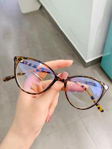 Lentes de tortuga para hombres y mujeres, 1 pieza de lentes de moda con marco ojo de gato y lentes antideslizantes con protección contra luz azul para uso diario, accesorio de moda