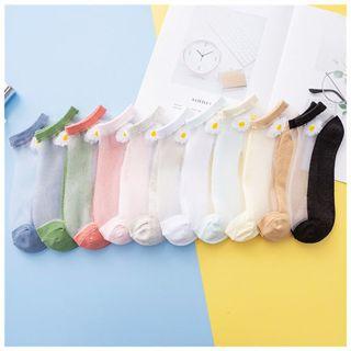 Product Introduction of 3&6 pasang Kaos Kaki Pendek Wanita Transparan Motif Bunga Daisy / Kaos Kaki Ankle Cute Semata Kaki Korean Import / TS-35 0