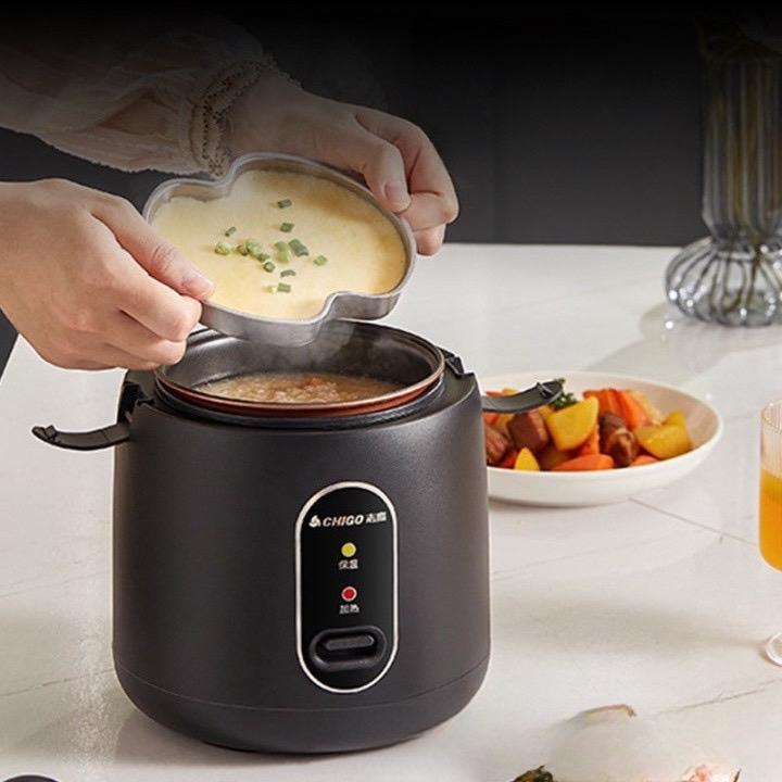    Màu Ngẫu Nhiên   Nồi Cơm Điện Chính Hãng Chigo   ruột 800ml   Nồi Lấu Đa Năng Nấu Cơm Hầm Cháo Hấp Xào Luộc Siêu Tiện Lợi Nấu Ăn Cooker nấu ăn nhanh loại eu - phích cắm 3 chân 