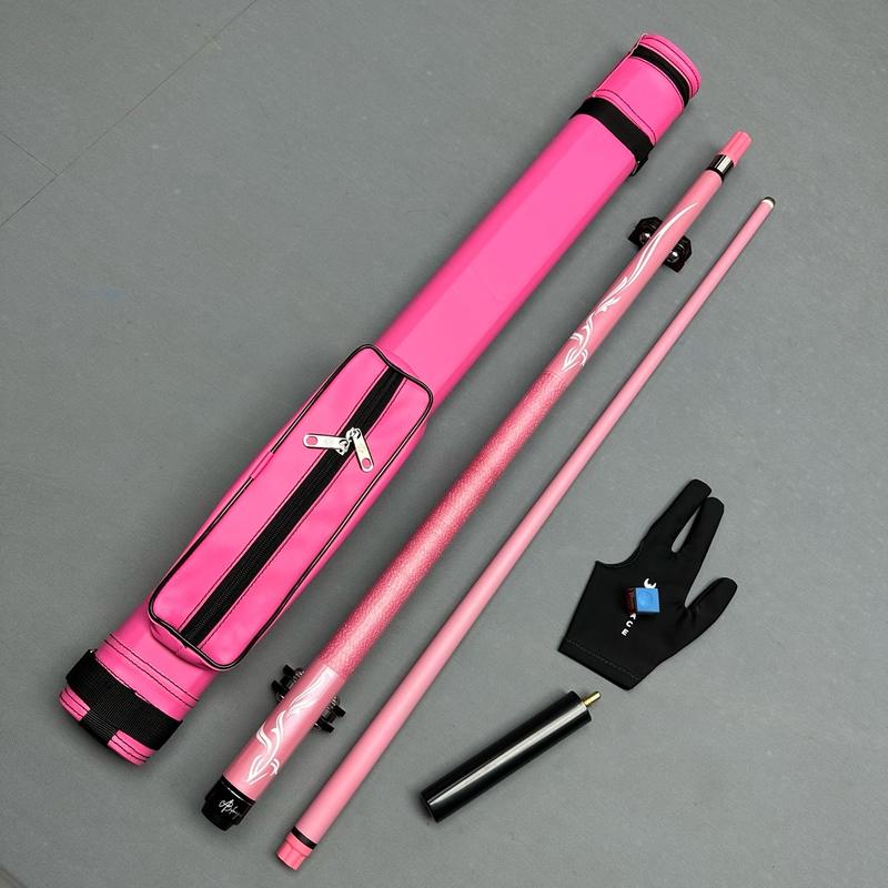 Cơ bida hồng Cuppa Pink S6 ngọn carbon sợi thuỷ tinh (Tặng kèm combo bao da và phụ kiện, nối chuôi) - gậy bi-a lỗ cao cấp Cuppa Pink s6