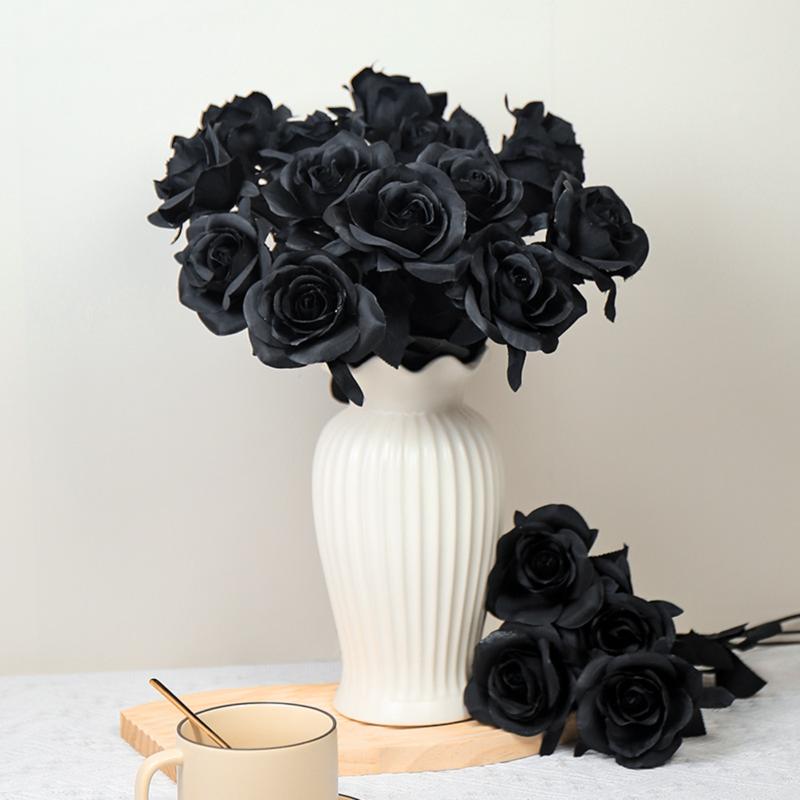 3/5 PCS Artificial Rose Big Bouquet Elegant Unique Coffee Color Black Wedding Decor Romantic Valentine's Day Present Bouquet 2