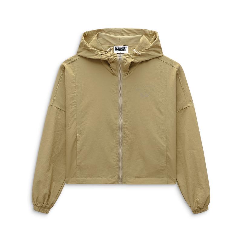   Xả Hàng  Áo Gió Nhăn Croptop Local Brand NEVASOME Tennis Club Kem Nâu Ghi Vải Gió Nhăn Nữ Womenswear 