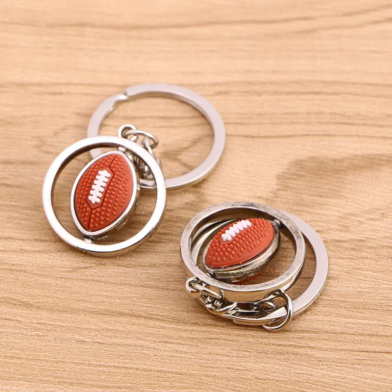 Móc Chìa Khóa Bóng Bầu Dục, Móc Chìa Khóa, Dành Cho Túi Giải Quyết, Thích Hợp Cho Nam Giới, Quà Tặng Bóng Đá, Nam, 8.50X3.00X0.50CM 2