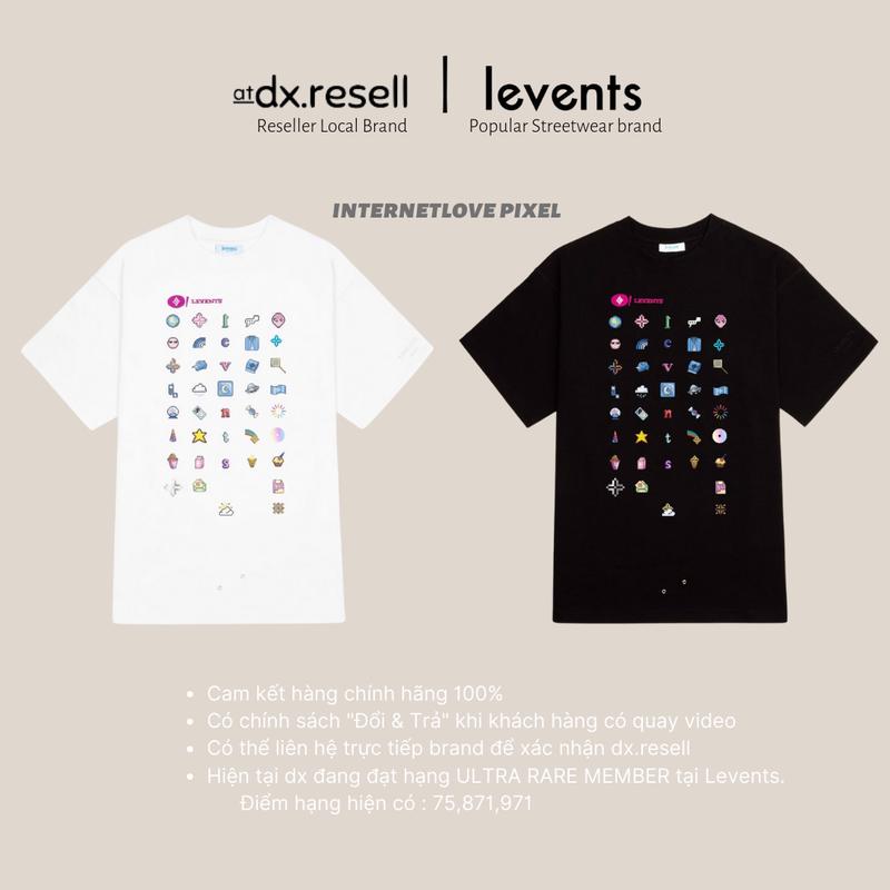 ÁO LEVENTS INTERNET LOVE PIXEL TEE (White,Black) Menswear Nam
