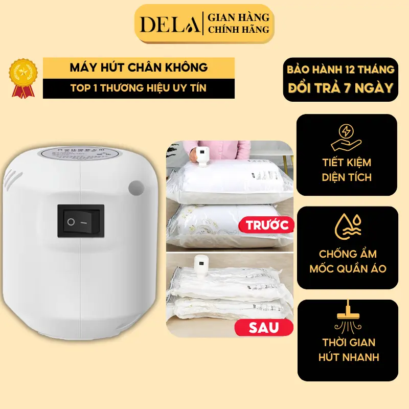 Máy hút chân không quần áo JIASHI DELADEP cầm tay mini hút chân không quần áo, chăn gối nhỏ gọn kèm túi MCK01 0