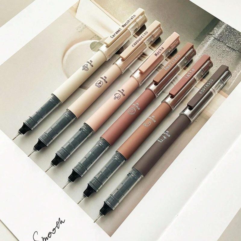 Neutral Pen, 6 Counts/set Quick Drying Writing Pen, High Aesthetic Writing Pen, Office Stationery & Supplies for Home School Office 0