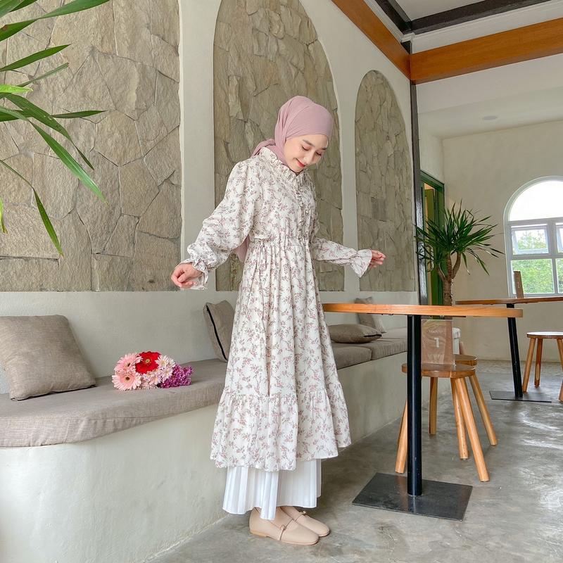 Rose blossom dress | Tunik Korean style | Dress motif bunga | Dress floral 4
