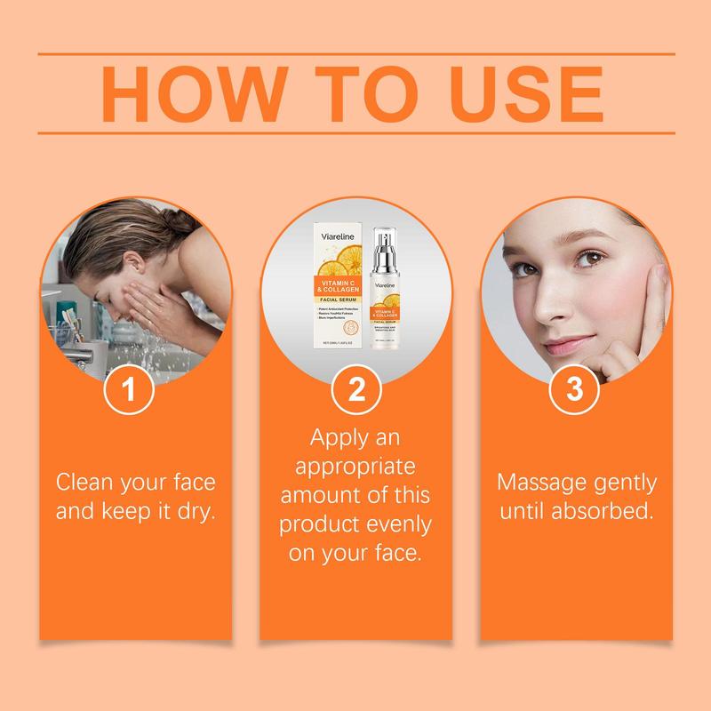 Product Introduction of Vitamin C & Collagen Facial Serum, Moisturizing Facial Essence, Hydrating Facial Serum, Face Serum for Women & Men 7