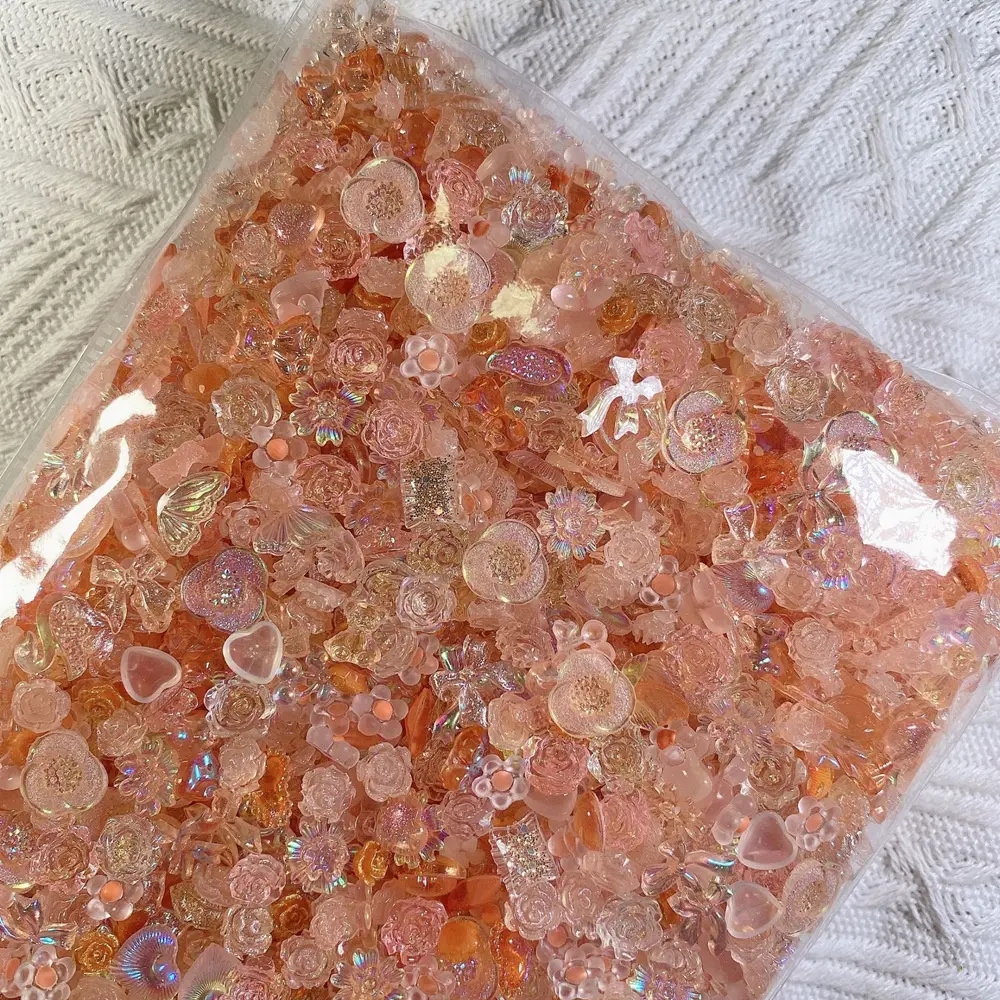Đồ Trang Sức Làm Móng Cực Quang Hỗn Hợp, 1 Túi, Kim Cương Âm Thanh Nổi Hoa Trà Nơ Ruy Băng Tình Yêu Cổ Tích Hoa Hồng Nơ Trang Trí Móng Tay, Xiiifeng