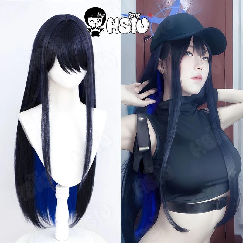 Tóc giả cosplay UWOWO Jomae Saori HSIU, dài 80 cm, màu đen pha xanh dương, tóc…