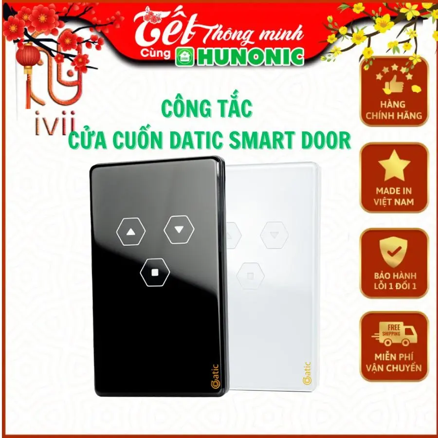 Công Tắc Cửa Cuốn Thông Minh Hunonic Datic Smart Door- Công Tắc Điều Khiển Cửa Cuốn Từ Xa Bằng Điện Thoại Qua Wifi