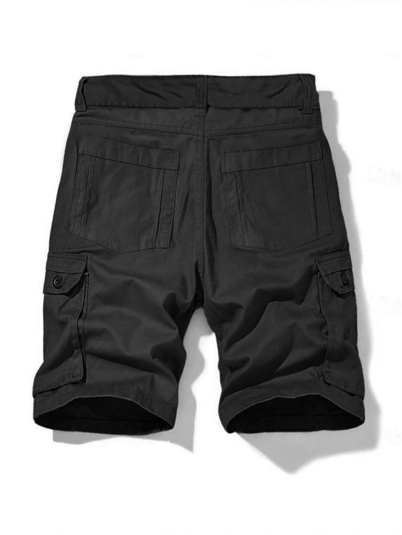 Product Introduction of Men's Letter Print Multi-pocket Cargo Shorts, Regular Fit Casual Comfy Shorts for Outdoor Daily Wear, Men's Bottoms for Spring & Fall 2