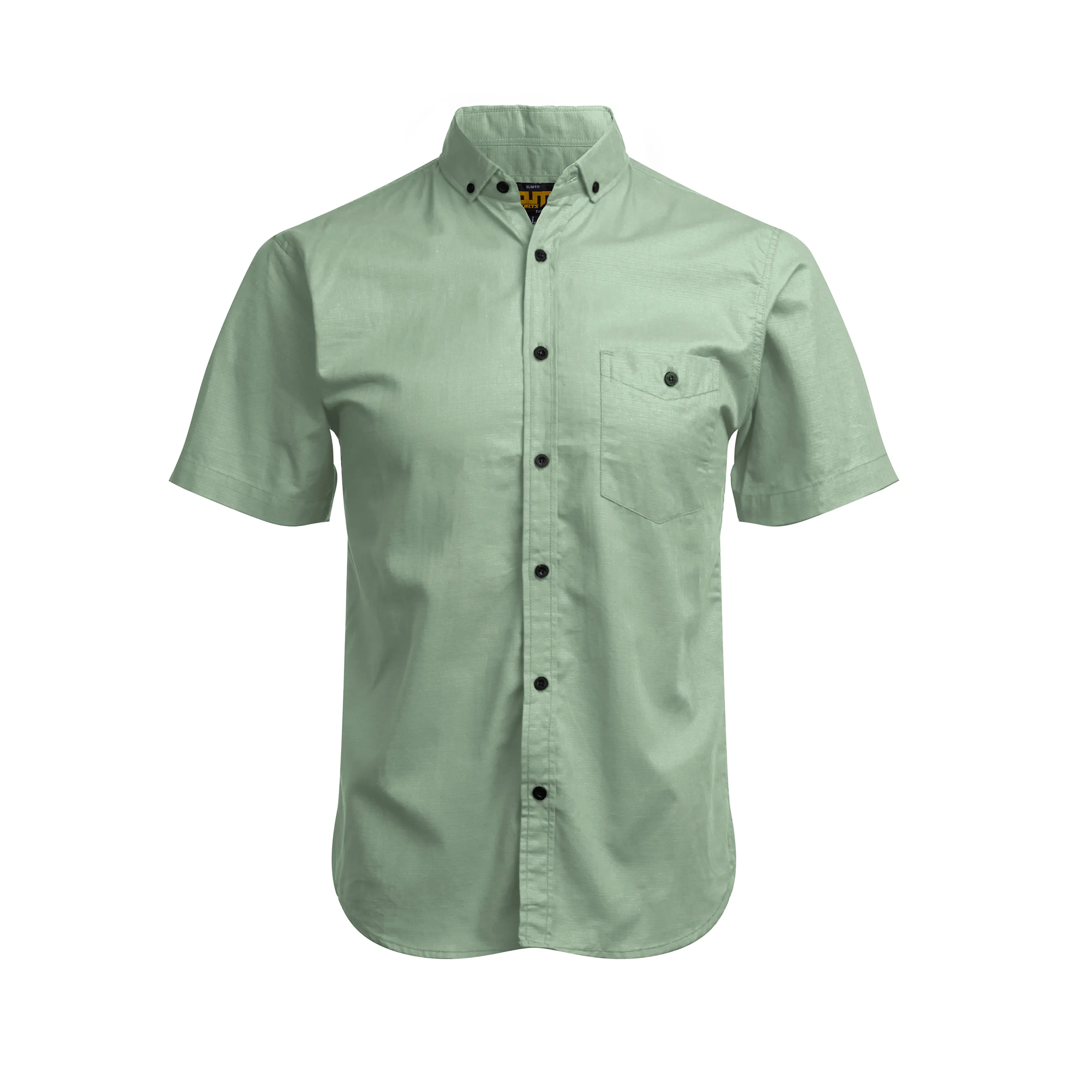 SZN - Short Sleeves Shirts Sage Green Premium | Kemeja Polos Pendek Sage Green High Quality | Kemeja Polos Pria Lengan Pendek Premium Fit Formal Casual Katun Baju Slimfit Basic Hijau