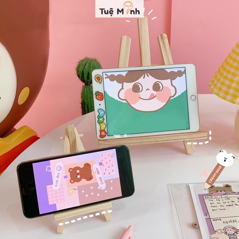 Giá đỡ gỗ để bàn gấp gọn cao 11*19cm K16, kệ gỗ mini để điện thoại, decor tảng tri bàn học