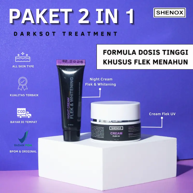 Shenox Skincare Cream Flek UV Dan Night Cream Whitening Salep Flek Hitam Membandel Menahun Pemutihan Bebas Alkohol 6