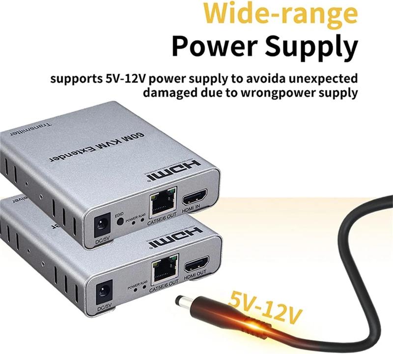 Product Introduction of 60M USB KVM HDMI Extender 1080P over CAT5e Cat6 RJ45 Ethernet Cable Audio Video Transmitter Receiver Signal Extension Converter 22