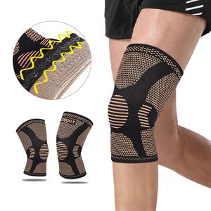สนับเข่าแบบบีบอัดแบบยืดหยุ่นสำหรับผู้ชายและผู้หญิง อุปกรณ์ป้องกันเข่าสำหรับฟิตเนส วิ่ง ออกกำลังกาย ไนลอน ระบายอากาศได้ แผ่นรองเข่ากันลื่น 1 ชิ้น
