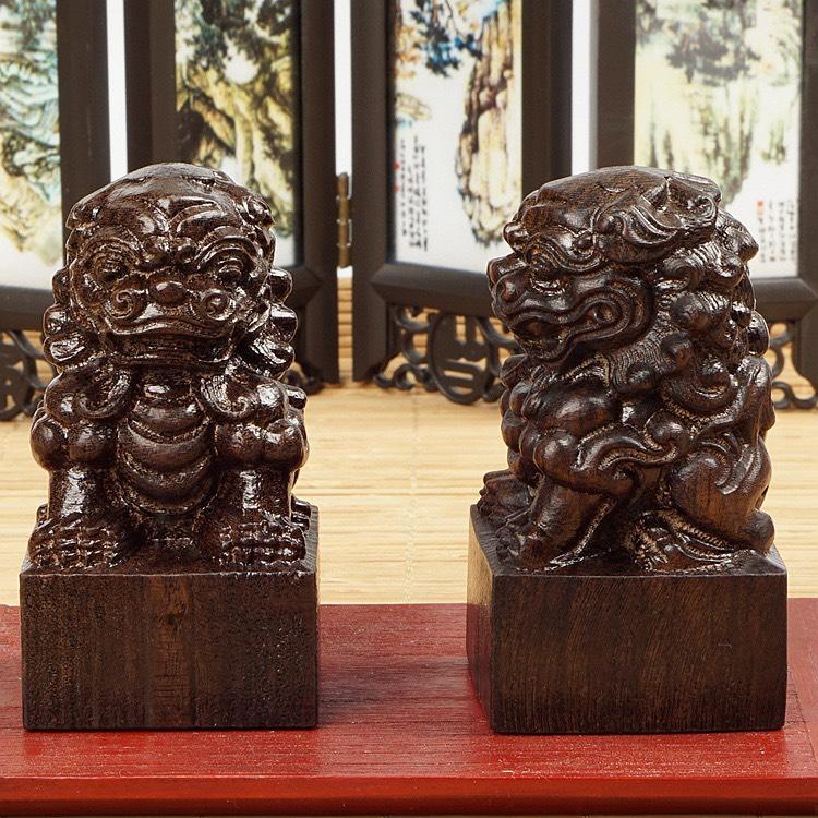Tượng gỗ mini kì lân tượng phong thủy kỳ lân bằng gỗ trang trí để bàn 0