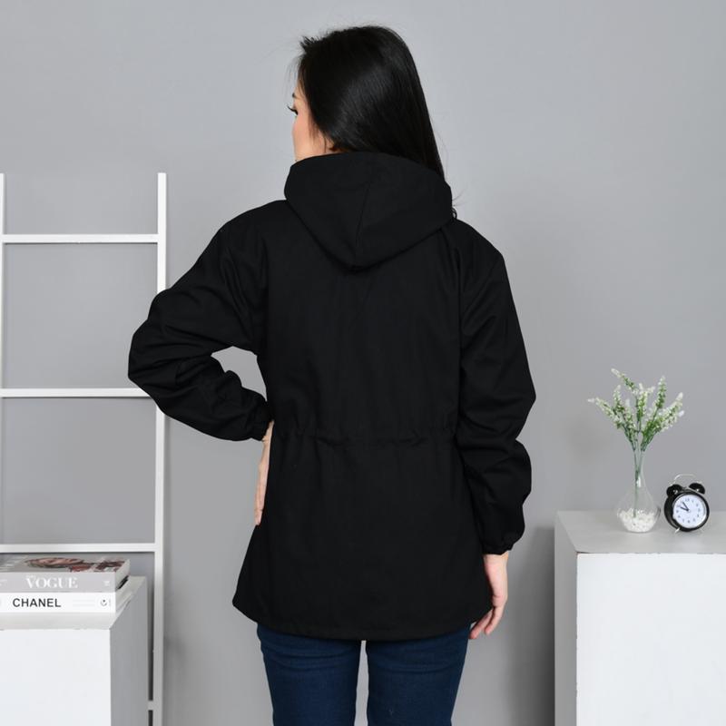 Jaket Wanita Parka Jumbo Hitam Bolak Balik Premium Tebal Kekinian 8