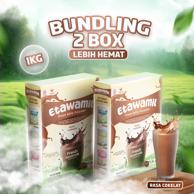 ETAWAMIL Susu Kambing Etawa Bubuk - Rasa Cokelat Enak Sehat Halal BPOM 1000 gram 1 KG Milk 3