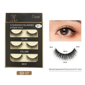 3 Pasang Bulu Mata Palsu Natural Bulu Mata Eyelash Bulu Mata 3D Eyelash Extension Lembut