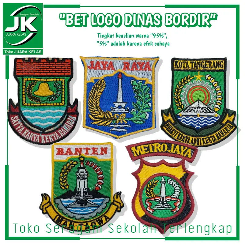Toko Juara Kelas] Bet Atribut Logo Bordir Dinas Pemda, Dinas Pendidikan, Dinas Kesehatan, Kota Tangerang,Pemprov DkI, dll