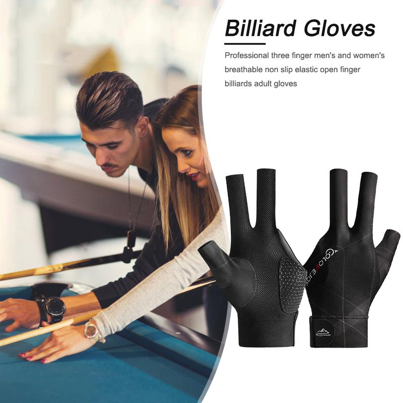 Product Introduction of Open Finger Billiard Gloves Breathable Polyester Snooker Sport Glove Adjustable Sticker Smooth Soft Lightweight Amateur Training 37