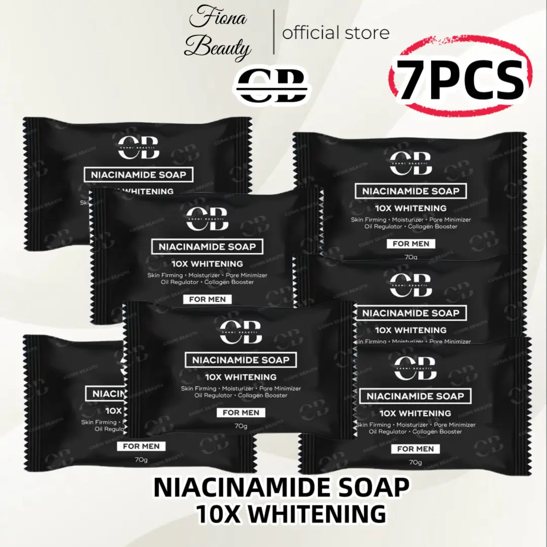 7 pcs CB NIACINAMIDE SOAP WITH 10X WHITENING SOAP FOR MEN All Skin Types Fragrance Free Oil Control Hydrating White Body Man Care Body Care Scent