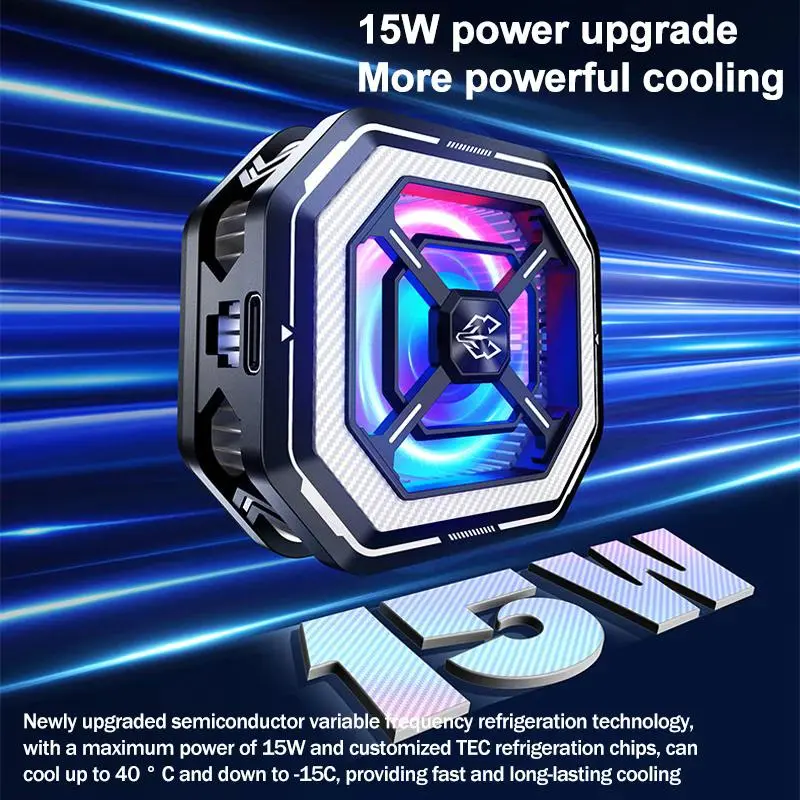 HL01 Magnetic Phone Cooler, 2 in 1 Phone Cooling Fan, Magnetic Back-clip Cooling Fan Radiator, Universal Mobile Phone Cooling Radiator, Phone Accessories 3