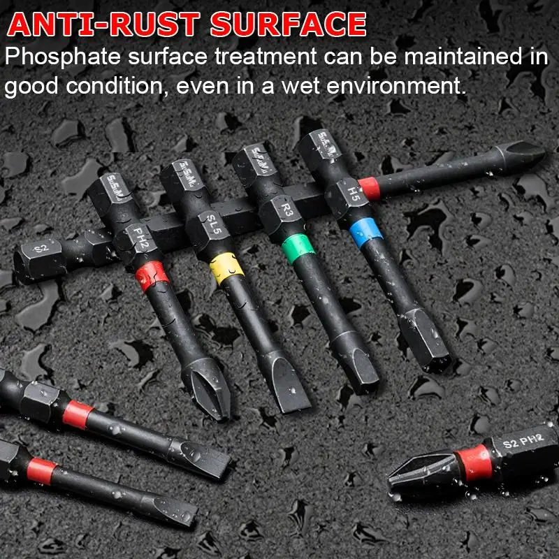 SuSuMu Impact Screwdriver Bit Set, Screwdriver Bit with Screwdriver Shank, Non-skidding Long Screwdriver Bit Set for Home Building Electronic Repair 3